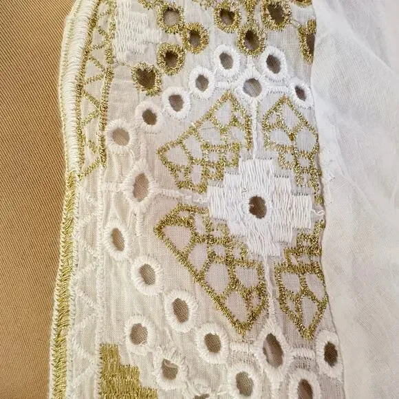 Soft Surroundings Embroidered Eyelet Lace Cotton Maxi Dress - Picture 4 of 9